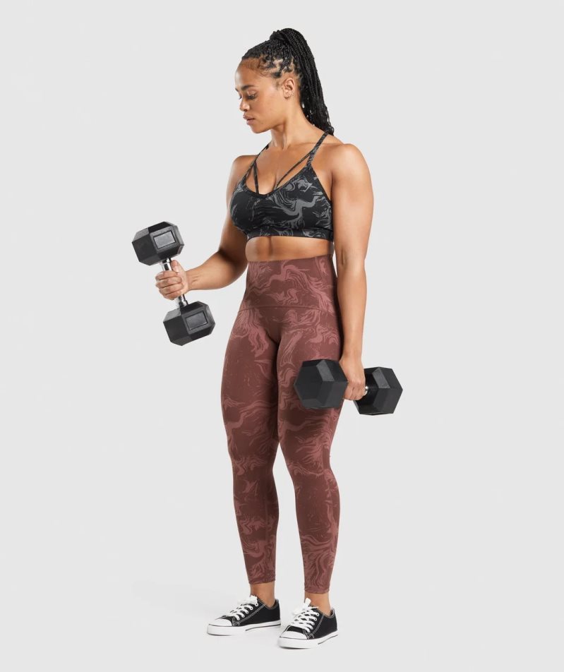 Women's Gymshark GS Power High Rise Leggings Brown | CA 16DA3N